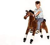 Animal Riding ARP002M Reitpferd Amadeus medium/Large (für Kinder ab 5 Jahren, Farbe braun, Sattelhöhe 67 cm, mit Rollen), M/L - 3